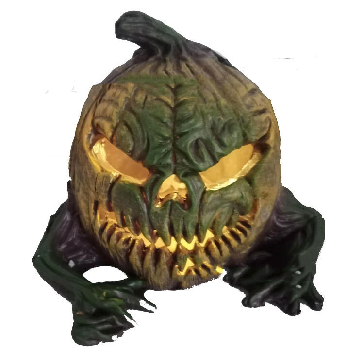 Jack Solar Pumpkin Lantern Resin Decoration Halloween Light Horror