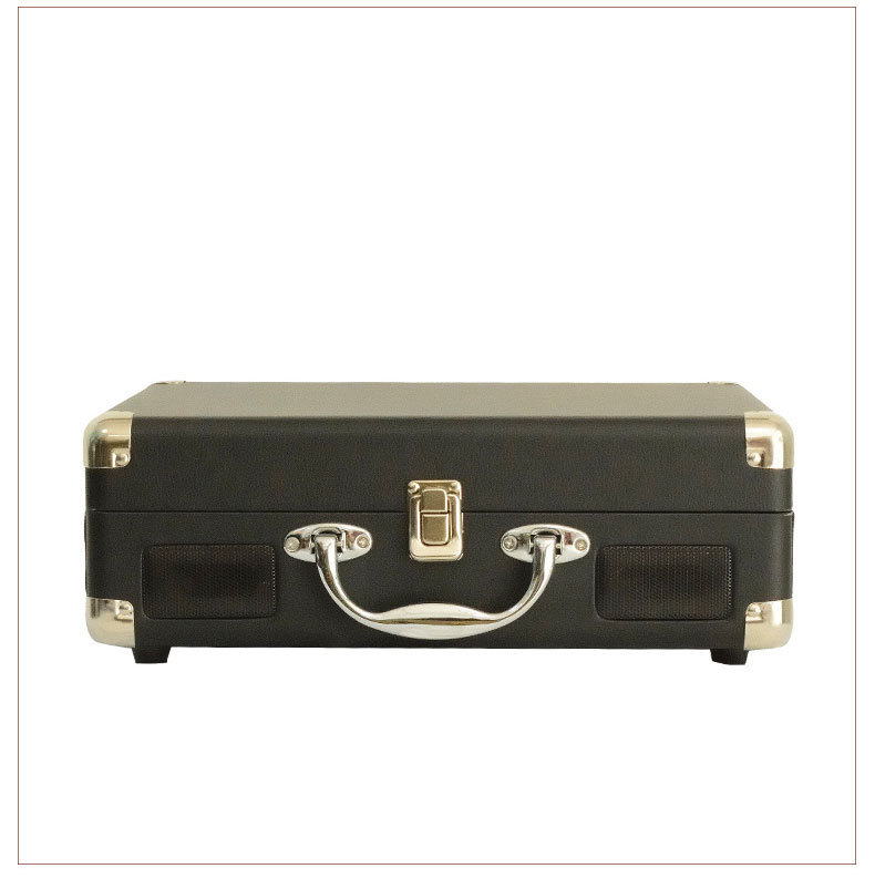 Nostalgic Retro Vinyl Record Player with Wood & PU Leather Box
