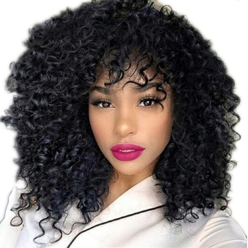 Elegant Small Roll Short Wig with Long Bangs for Any Skin Tone