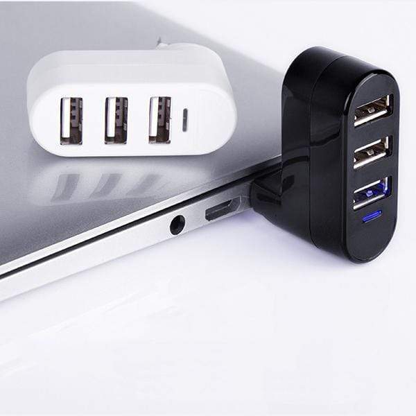 Versatile Black & White USB Hub for All Your Devices