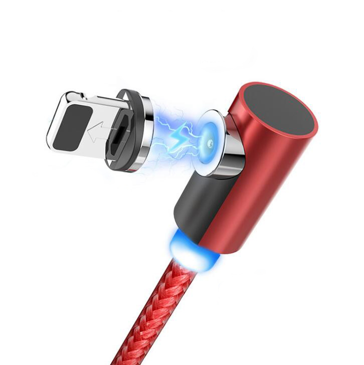 Nylon 90-Degree Charging Cable: Fast 2A, Dust-Proof Design