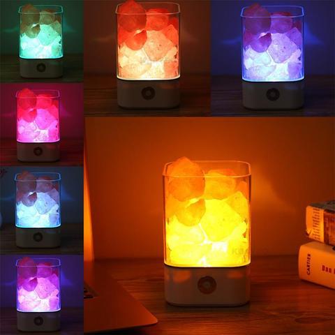 Natural Crystal Salt Lamp - Air Purifier & Ambient Light