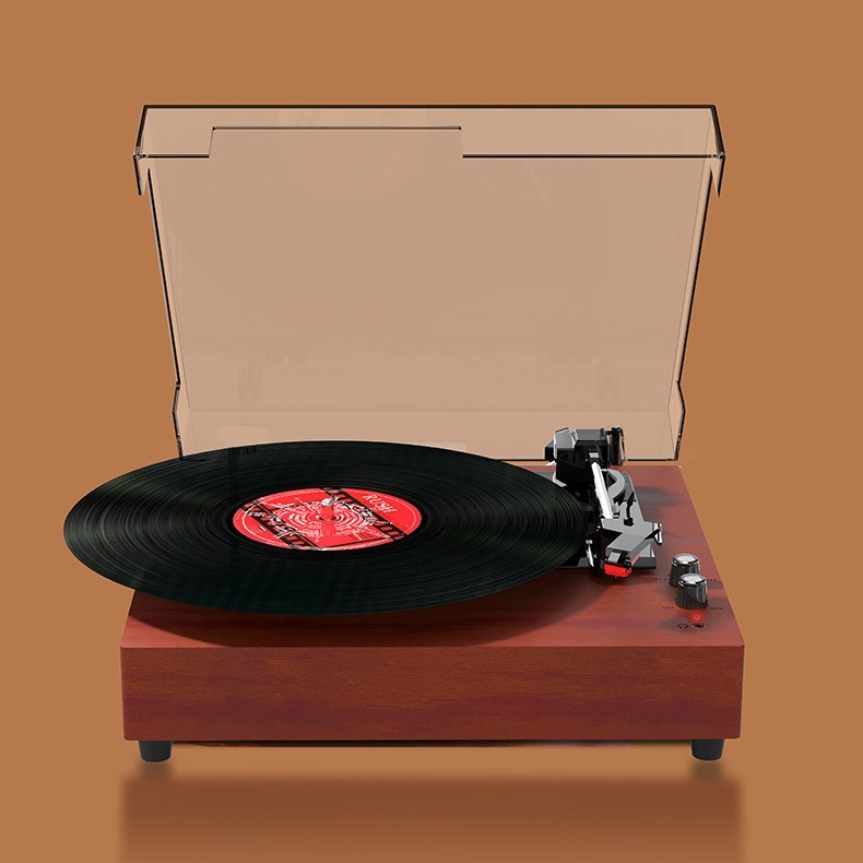 Yellow & Wine Red Vinyl Record Player - 25x12CM Music Experience