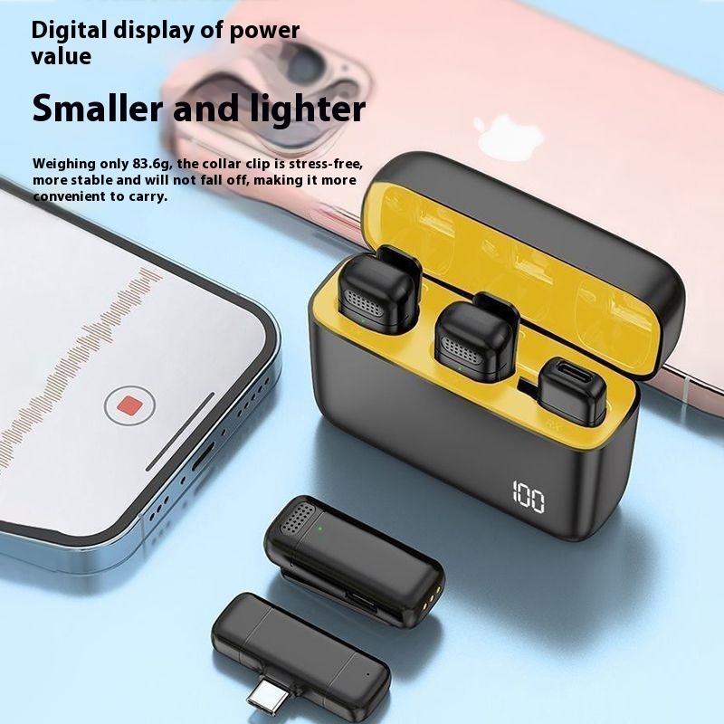 Jiakas Wireless Microphone with Charging Bin for Apple & Android