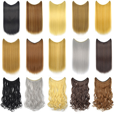 22" Invisible Wire Hair Extensions - Silky Straight Fish Line Style