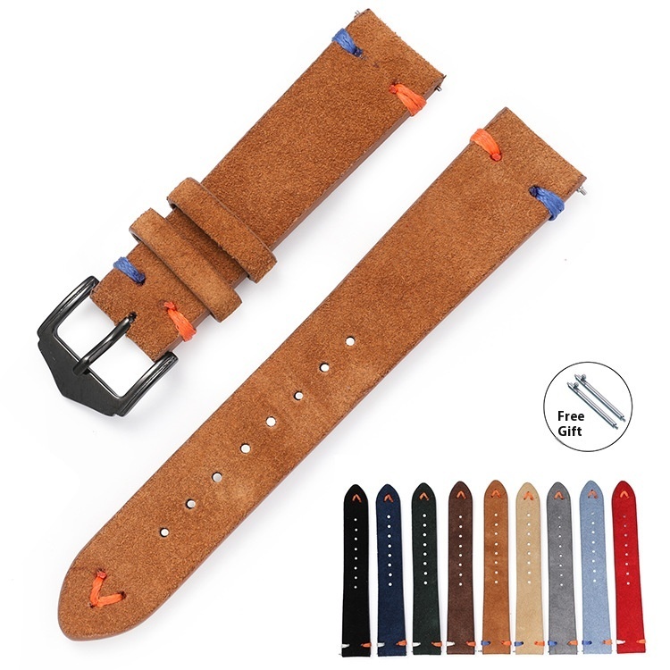 Quick Release Raw Ear Genuine Leather Suede Strap