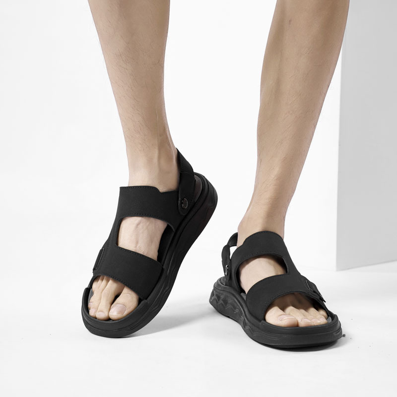 Breathable Microfiber Oversleeves Sandals in Black, Khaki, Brown