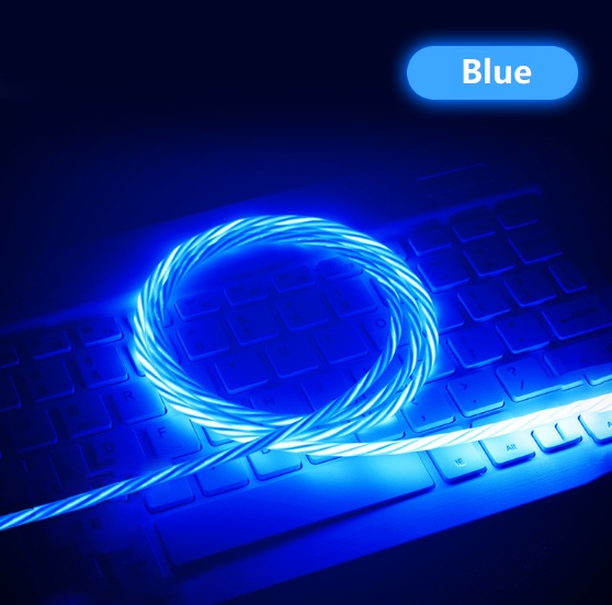 Magnetic Charging Cable with LED Light - 1m, Multi-Color Options