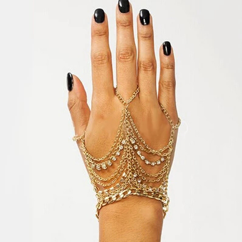 Chic Electroplated Alloy Finger Chain - Fashionable & Simple Design
