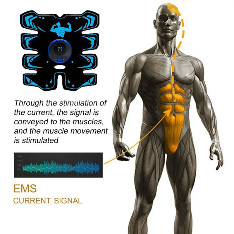 EMS8 Abdominal Muscle Abdomen Trainer Home Sports Power Plate Lazy Fitness Material Stickers