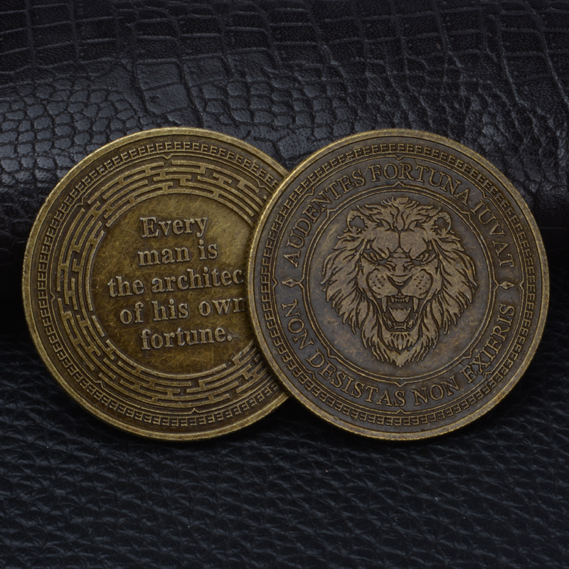 Dark Brown European Style Commemorative Coin - 4cm Zinc Alloy