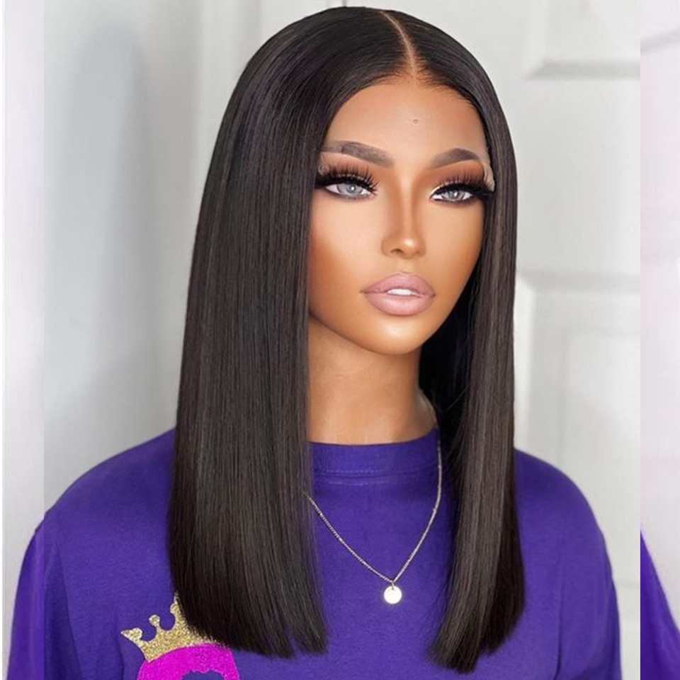 16" Bone Straight Human Hair Wig - 100% Chinese Hair