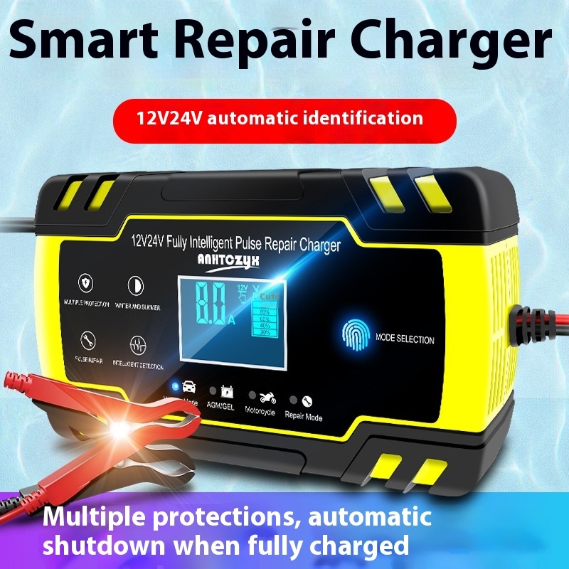 Versatile Battery Charger: 12V 8A, 24V 4A, 100-240V AC Input