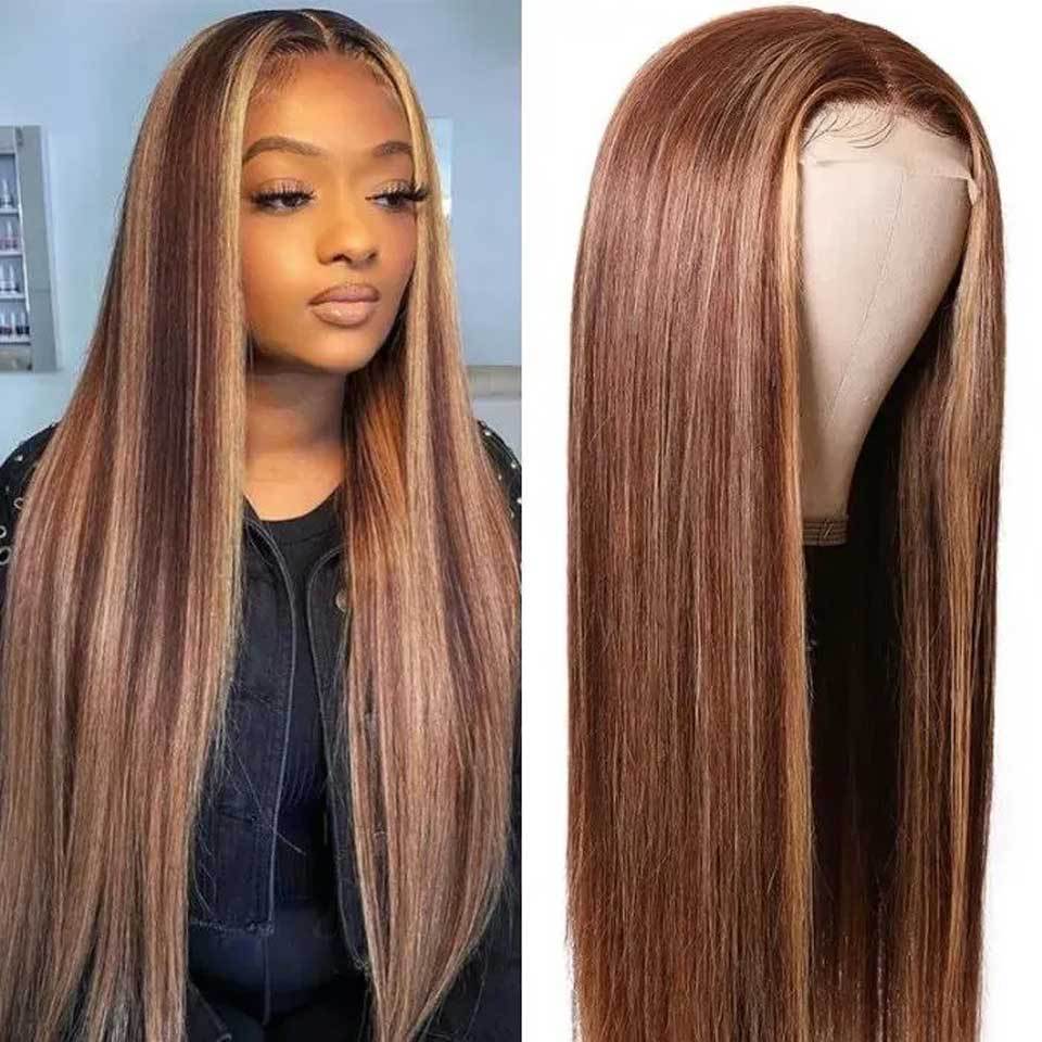 Versatile T-Shaped Real Hair Wig in 4/27 Blend – Any Style & Length!