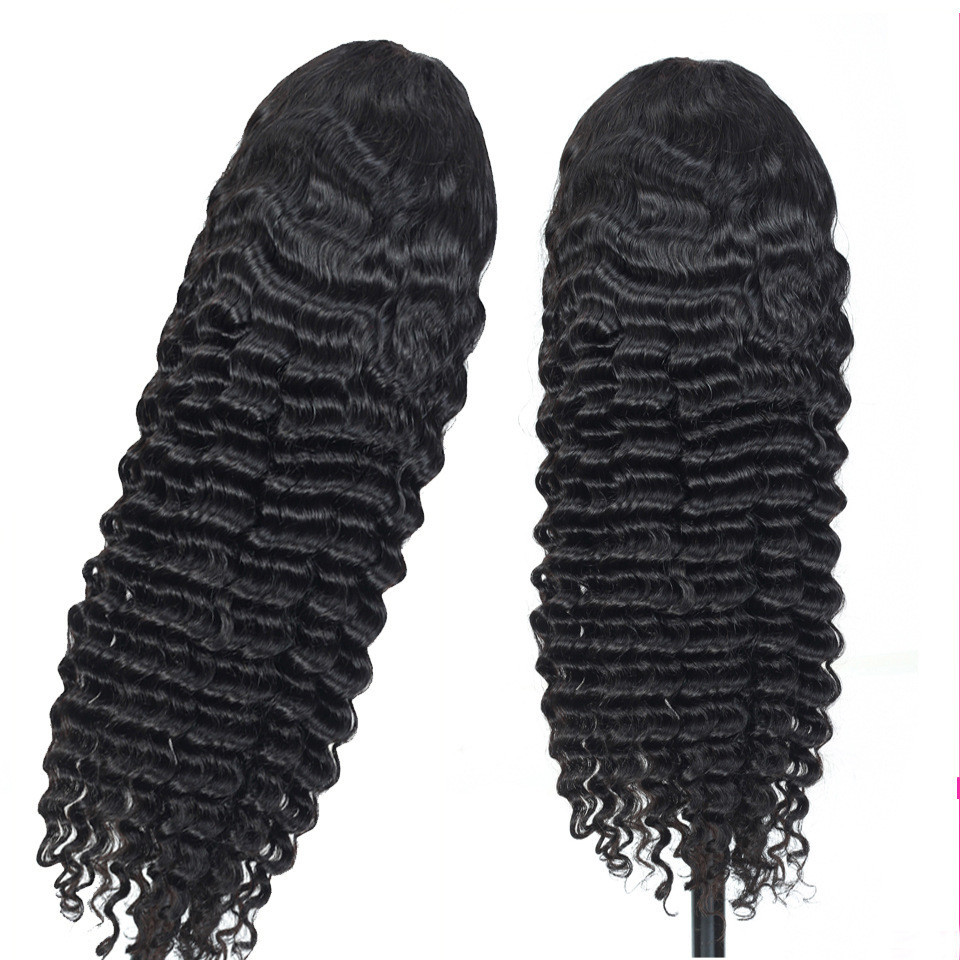 Versatile Black Real Hair Wig - Medium/Long, Dye & Iron Friendly
