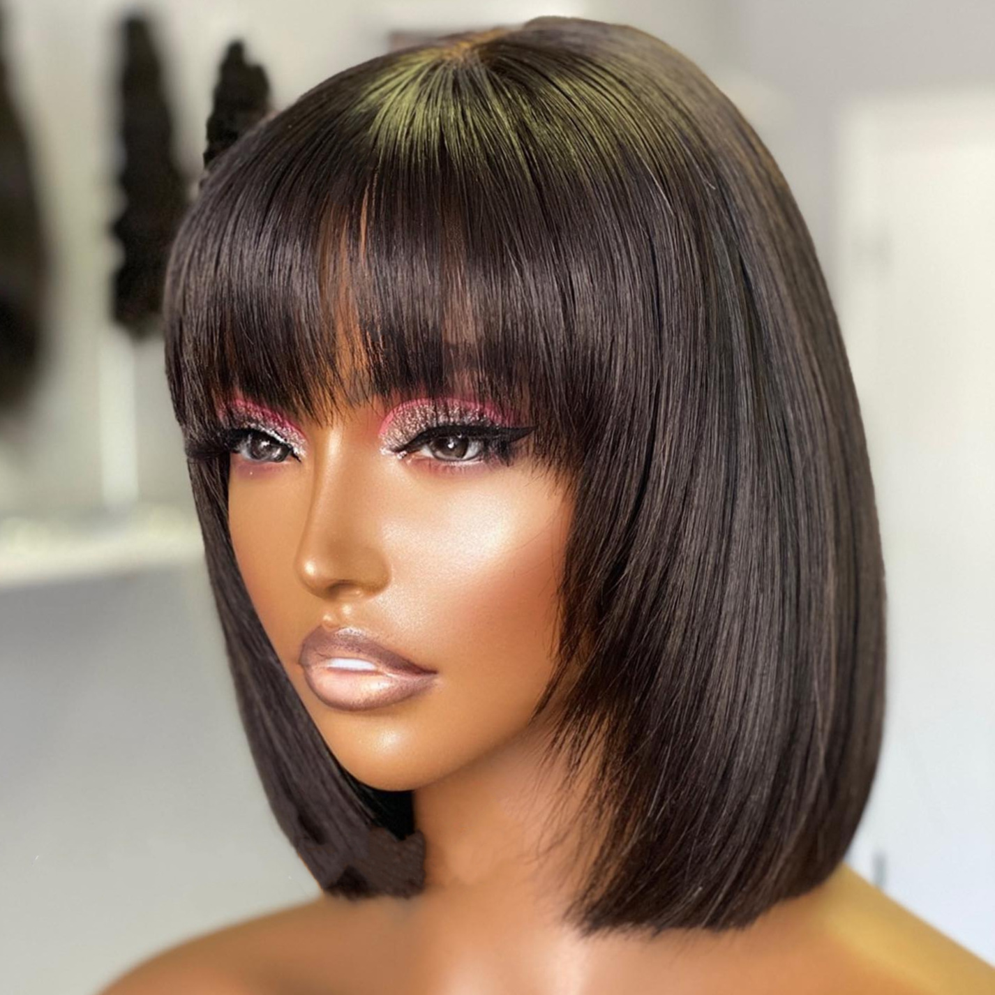 10-Inch Natural Human Hair Wig - Dyeable & Ironable Style