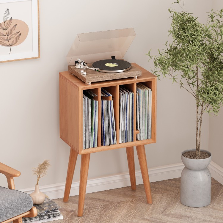 Stylish Cherry Wood Record Cabinet - Multiple Colors Available