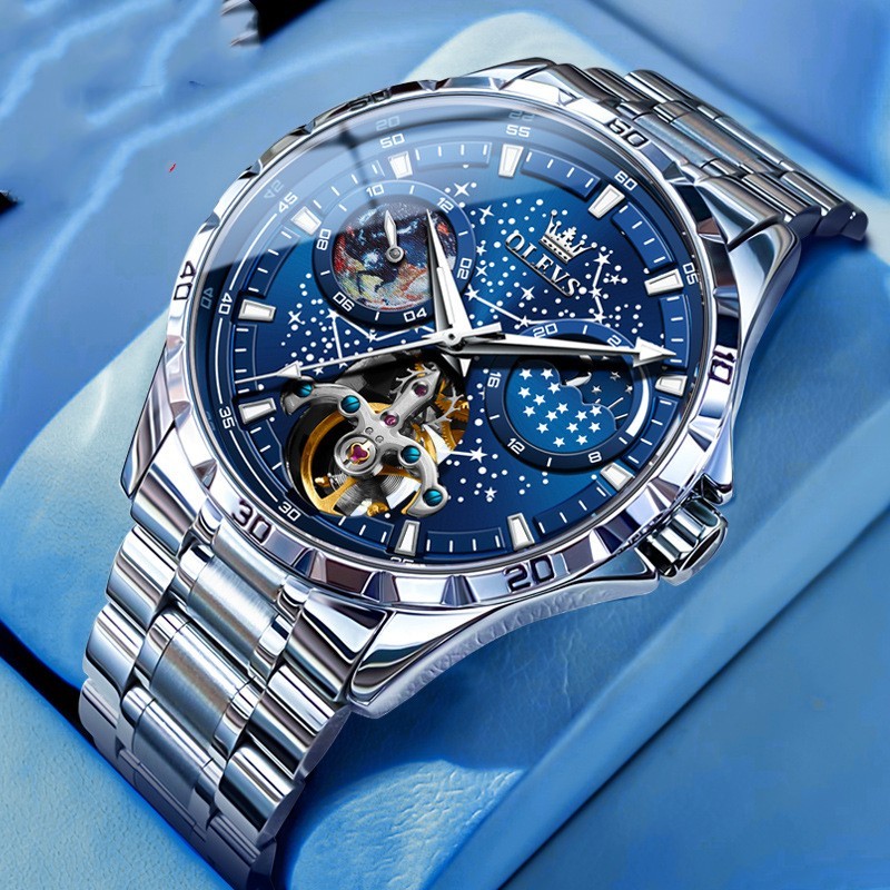 Fashion Mechanical Watch with 42mm Dial and Transparent Case Back