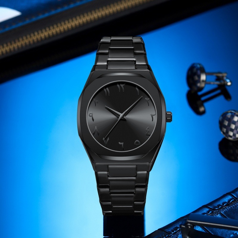 Stylish Men's Black Watch with 10mm Thickness and Sleek Design