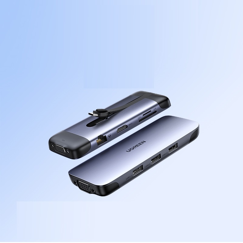 5-in-1 & 9-in-1 USB Hub: HDMI, VGA, USB3.0, Card Reader, PD Support