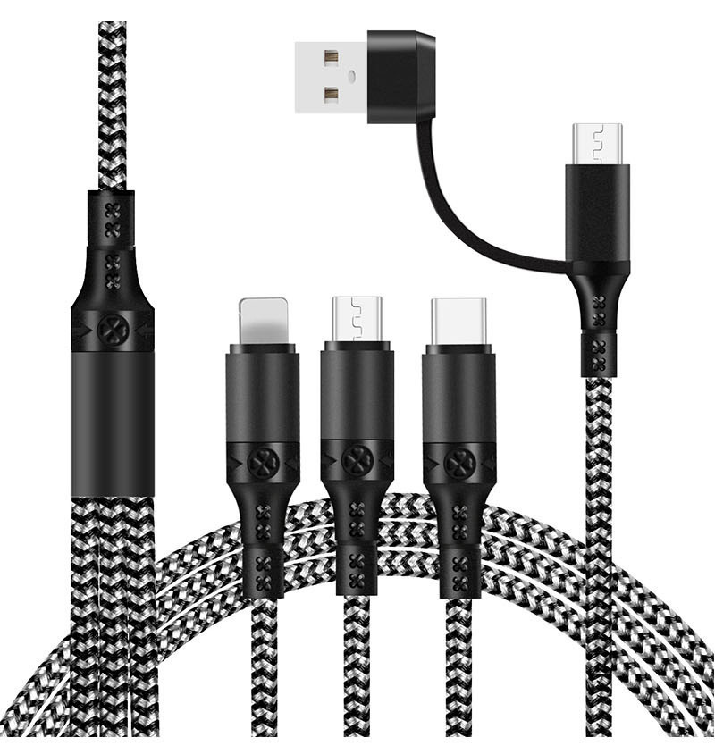 5-in-1 Braided Data Cable - Fast Charging for Type C Devices
