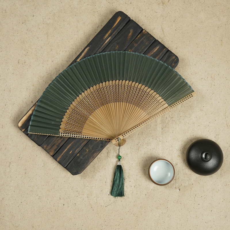 Elegant Chinese Style Antique Fan - 23cm, Multiple Designs Available