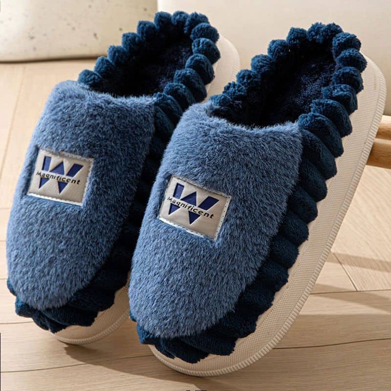 Cozy Embroidered Plush Slippers for Stylish Comfort at Home