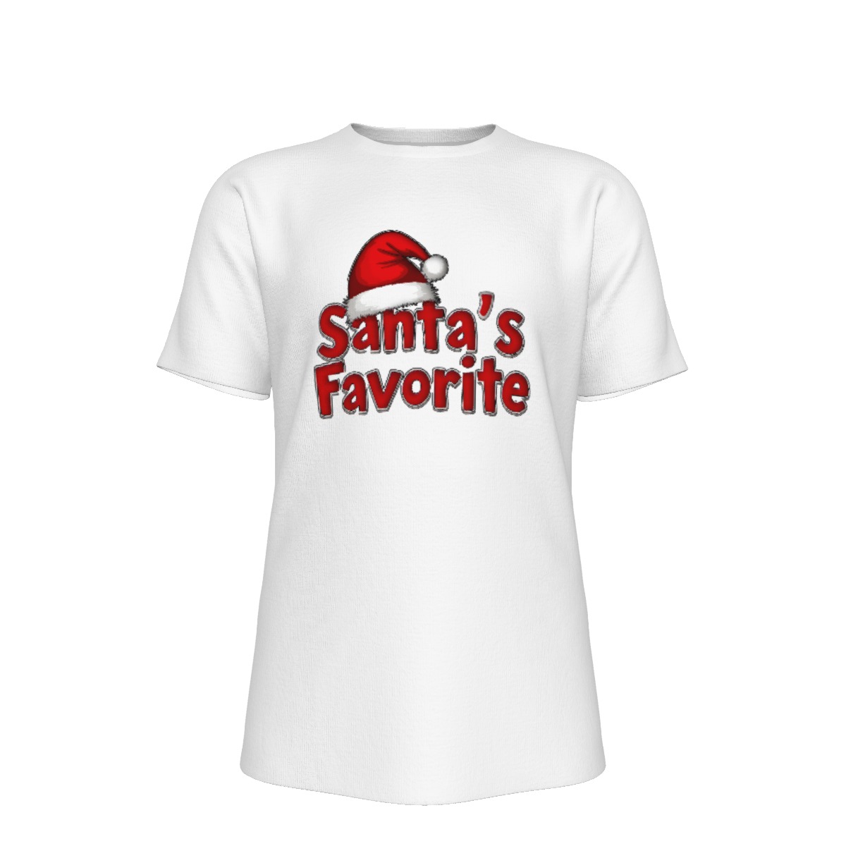 Men's Santa's Favorite Christmas Tee with Santa Hat Graphic
