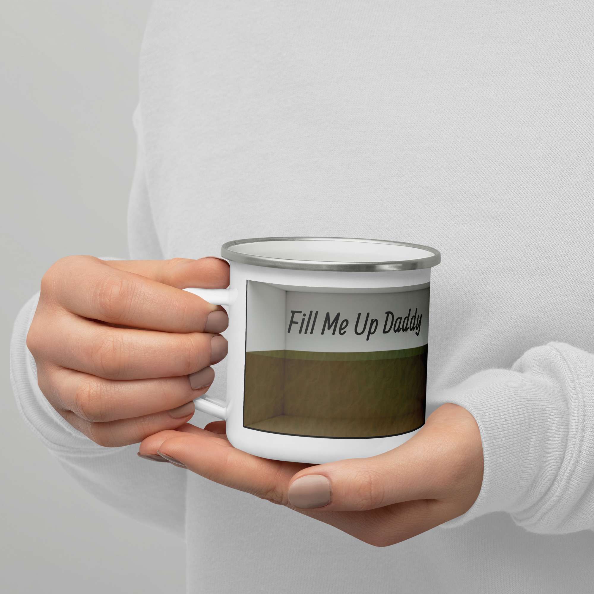 Fill Me Up Daddy Enamel Mug – Fun Camping Mug Gift
