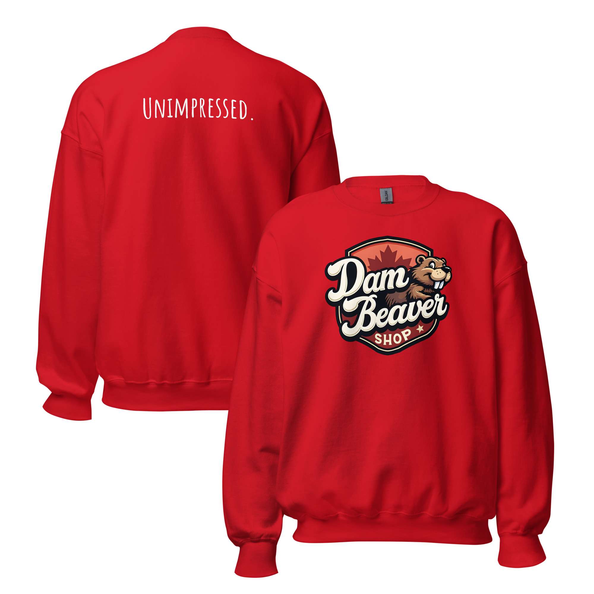 Unisex Sweatshirt – Dam Beaver Collection Unimpressed - Image 12