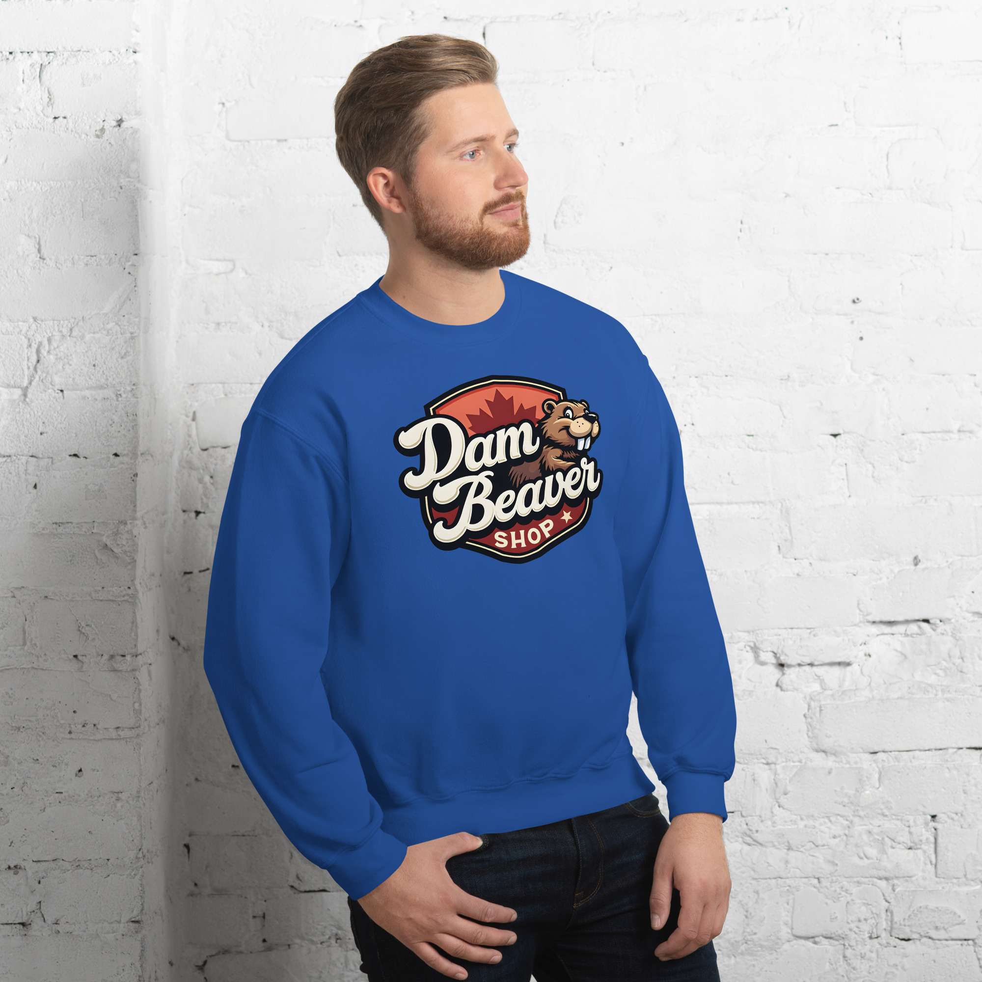 Unisex Sweatshirt – Dam Beaver Collection Unimpressed - Image 7