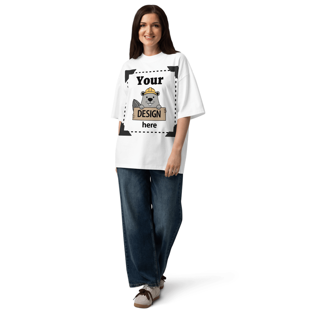 Design-Your-Own Oversized Organic High-Neck T-Shirt - Image 7