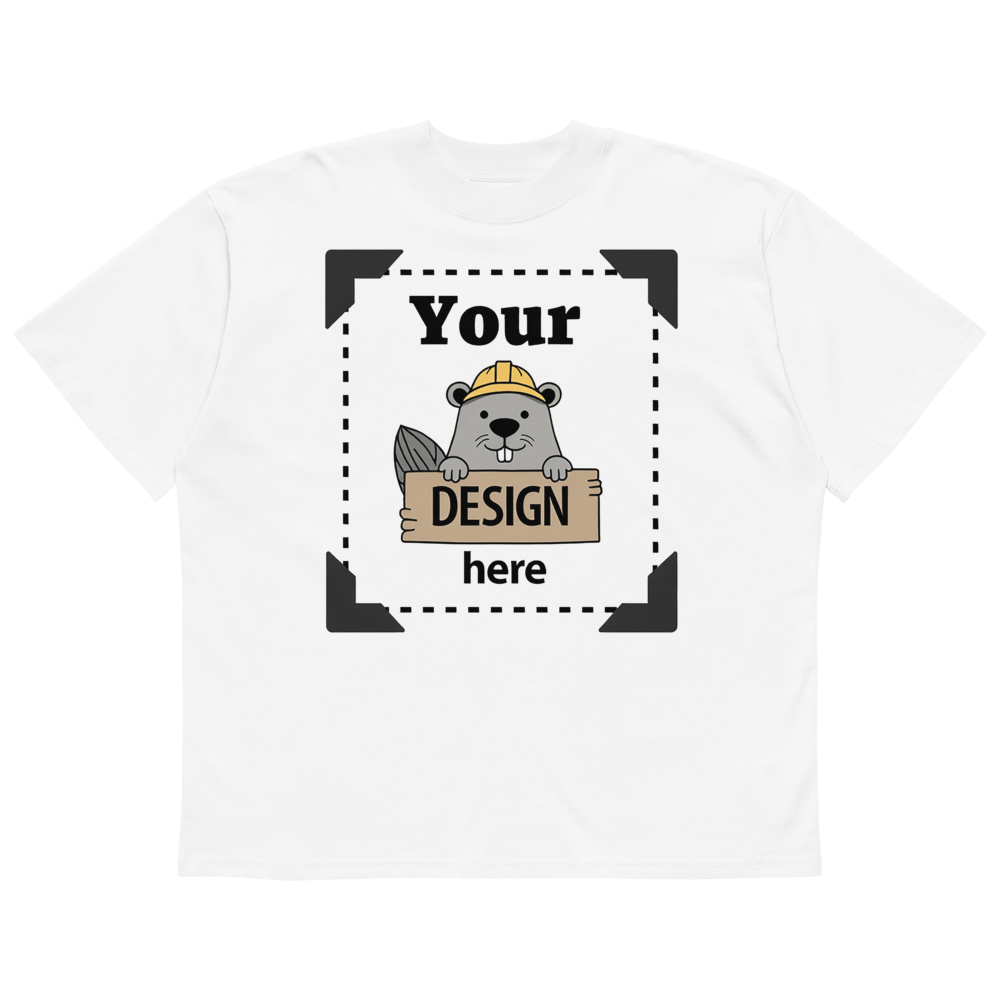 Design-Your-Own Oversized Organic High-Neck T-Shirt - Image 8
