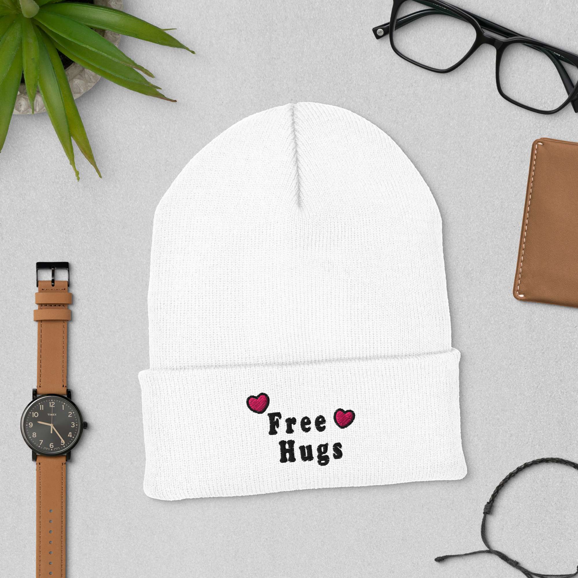 Free Hugs Cuffed Beanie